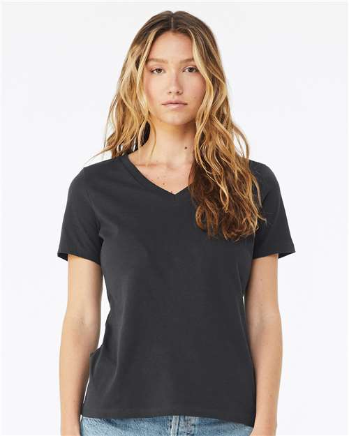 Dark Grey Women’s Relaxed Jersey V-Neck Tee - 6405