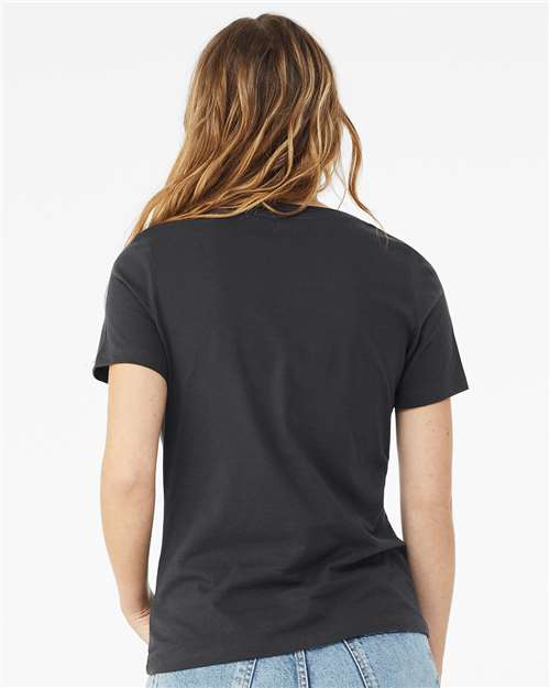 Dark Grey Women’s Relaxed Jersey V-Neck Tee - 6405