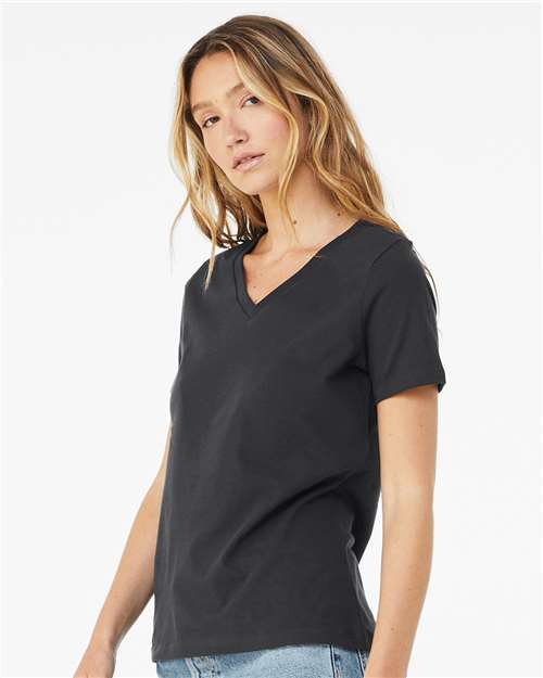 Dark Grey Women’s Relaxed Jersey V-Neck Tee - 6405