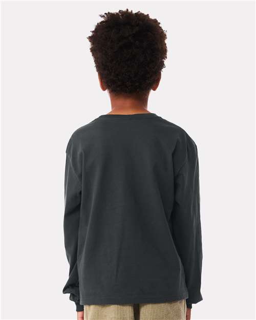 Dark Grey Youth 6oz. Heavyweight Long Sleeve Tee - 3511Y