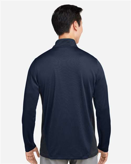 Dark Navy/ Dark Charcoal Men's Flash Snag Protection Plus IL Colorblock Quarter-Zip Pullover - M786