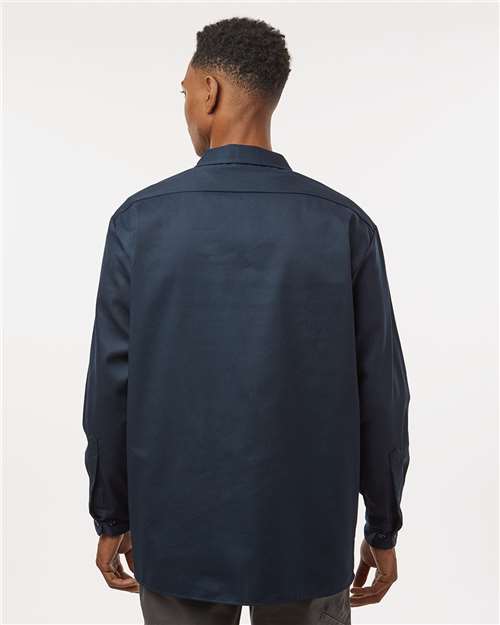 Dark Navy Long Sleeve Work Shirt - Tall Sizes - 5574T