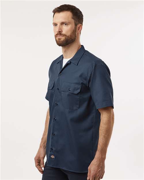 Dark Navy Short Sleeve Work Shirt - Tall Sizes - 2574T