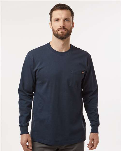 Dark Navy Traditional Heavyweight Long Sleeve T-Shirt - Tall Sizes - WL50T