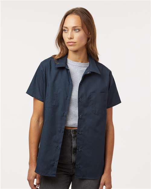 Dark Navy Women's Industrial Short Sleeve Work Shirt - 5350