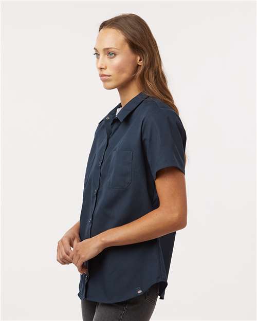 Dark Navy Women's Industrial Short Sleeve Work Shirt - 5350
