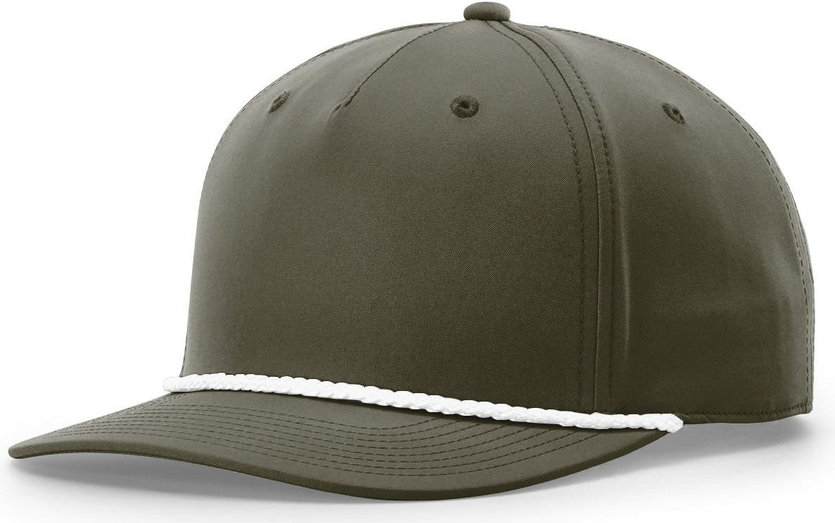Dark Olive-White 5 Panel Classic Rope Cap