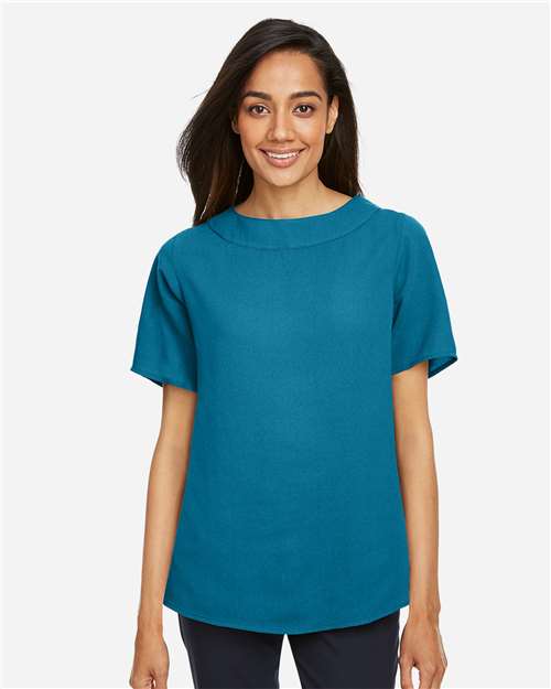 Dark Teal Women's Perfect Fit™ Boat Neck Blouse - DP613W