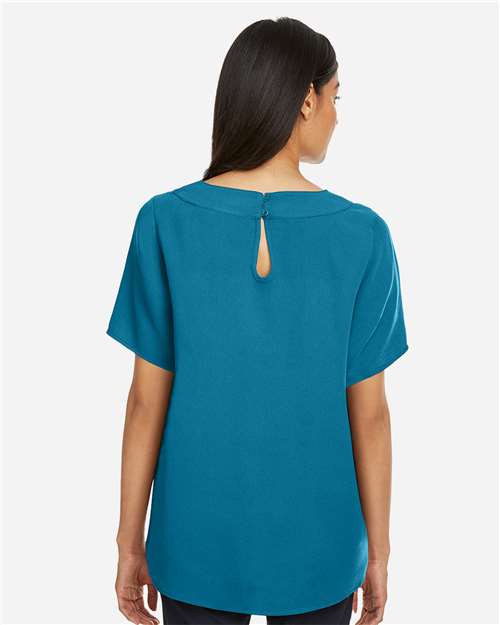 Dark Teal Women's Perfect Fit™ Boat Neck Blouse - DP613W
