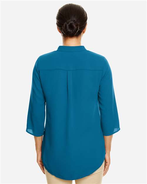 Dark Teal Women's Perfect Fit™ Three-Quarter Sleeve Crepe Tunic - DP611W