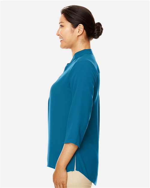 Dark Teal Women's Perfect Fit™ Three-Quarter Sleeve Crepe Tunic - DP611W