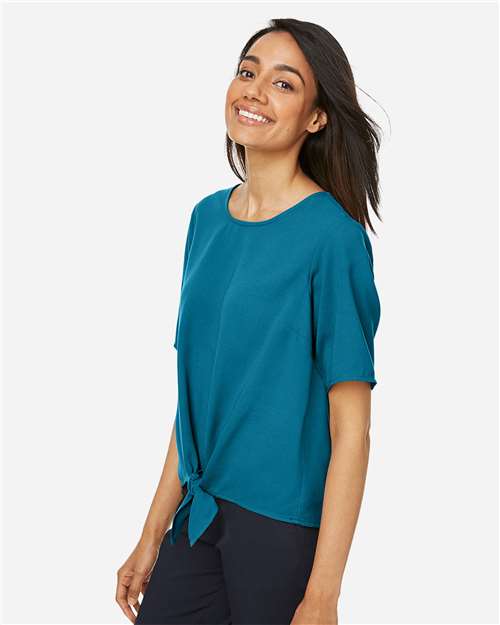 Dark Teal Women's Perfect Fit™ Tie Front Blouse - DP617W
