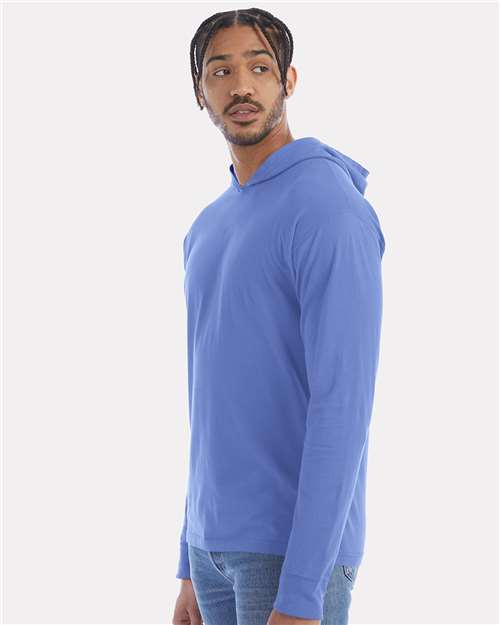Deep Forte Blue Garment-Dyed Jersey Hooded Long Sleeve T-Shirt - GDH280