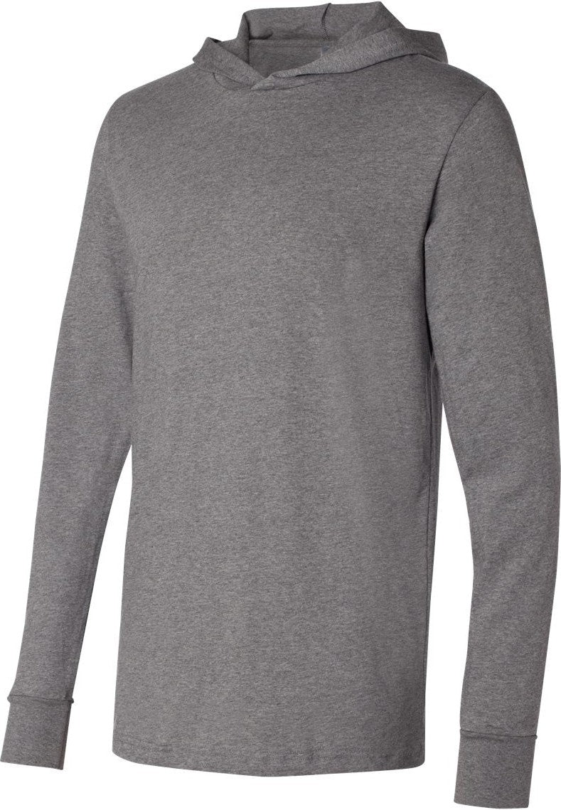 Deep Heather Jersey Hooded Long Sleeve Tee - 3512