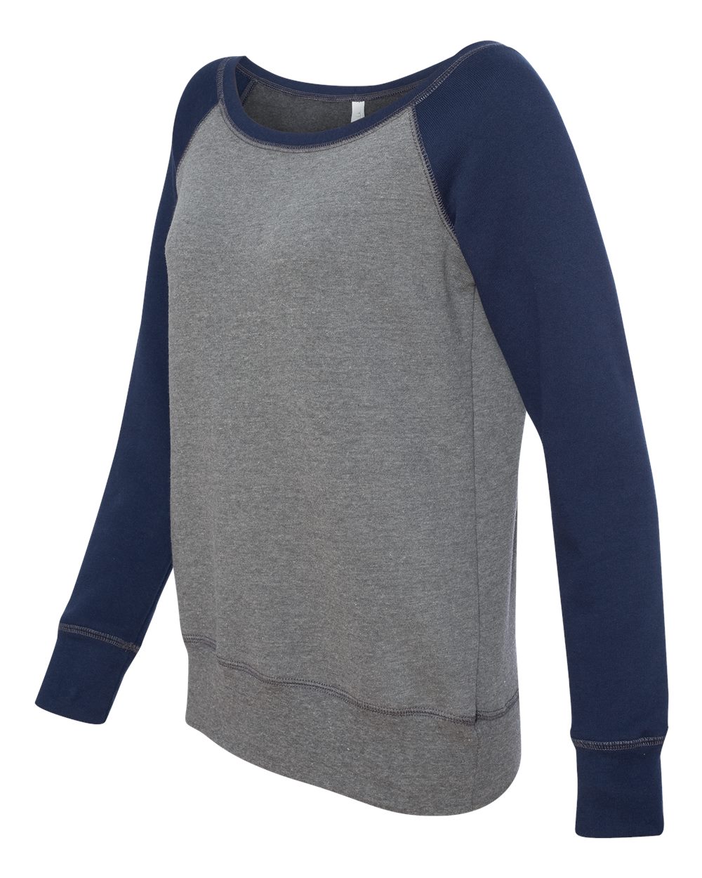 Deep Heather/ Navy Women’s Sponge Fleece Wide Neck Sweatshirt - 7501