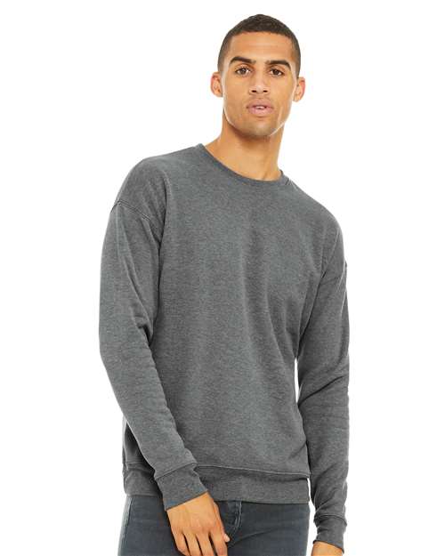 Deep Heather Sponge Fleece Drop Shoulder Crewneck Sweatshirt - 3945