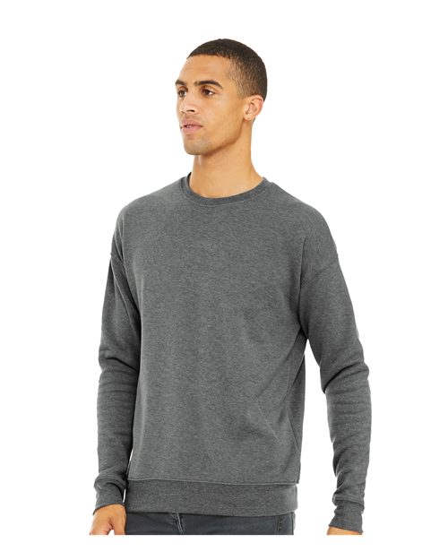 Deep Heather Sponge Fleece Drop Shoulder Crewneck Sweatshirt - 3945