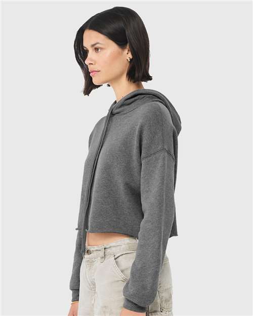 Deep Heather Women's Crop Fleece Hoodie - 7502