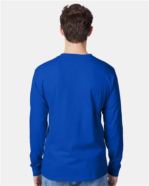 Deep Royal Authentic Long Sleeve Pocket T-Shirt - 5596