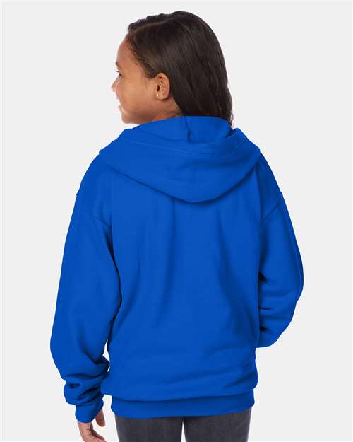 Deep Royal EcoSmart® Youth Full-Zip Hooded Sweatshirt - P480