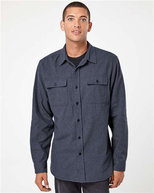 Denim Solid Flannel Shirt - 8200