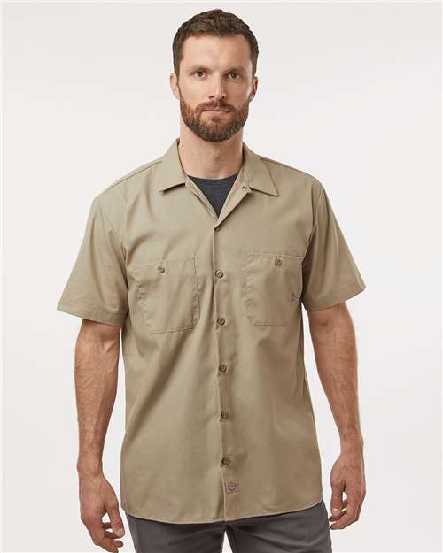 Desert Sand Industrial Short Sleeve Work Shirt - Tall Sizes - S535T