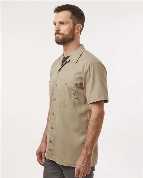 Desert Sand Industrial Short Sleeve Work Shirt - Tall Sizes - S535T
