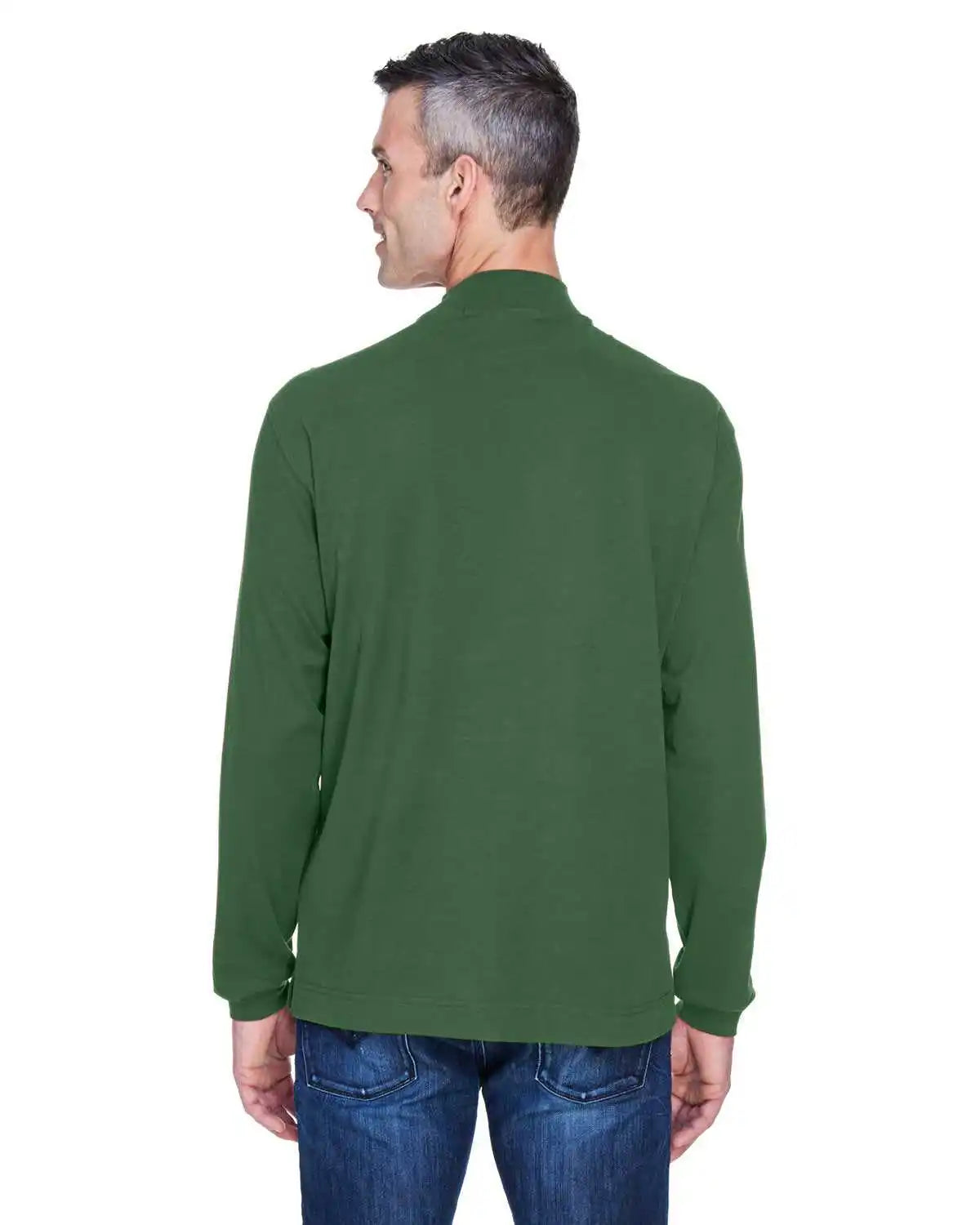 Devon & Jones D420 Adult Sueded Cotton Jersey Mock Turtleneck - Forest
