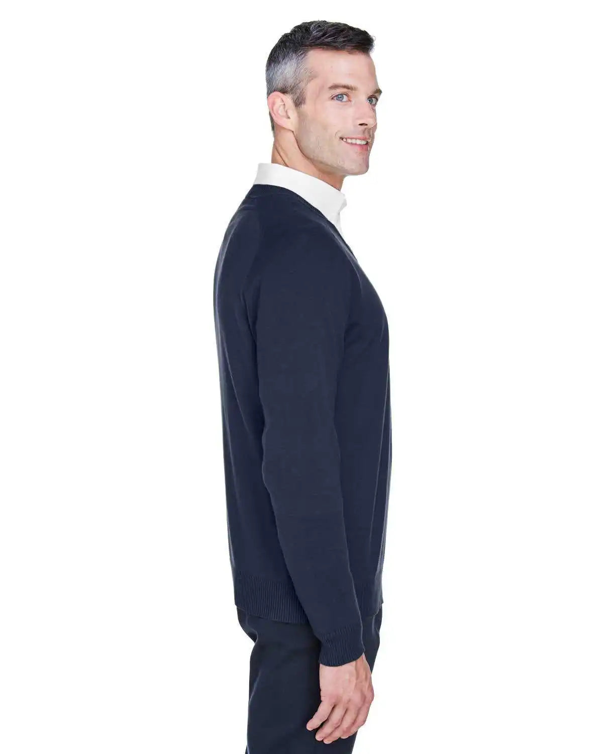 Devon & Jones D475 Men’s V-neck Sweater - Navy