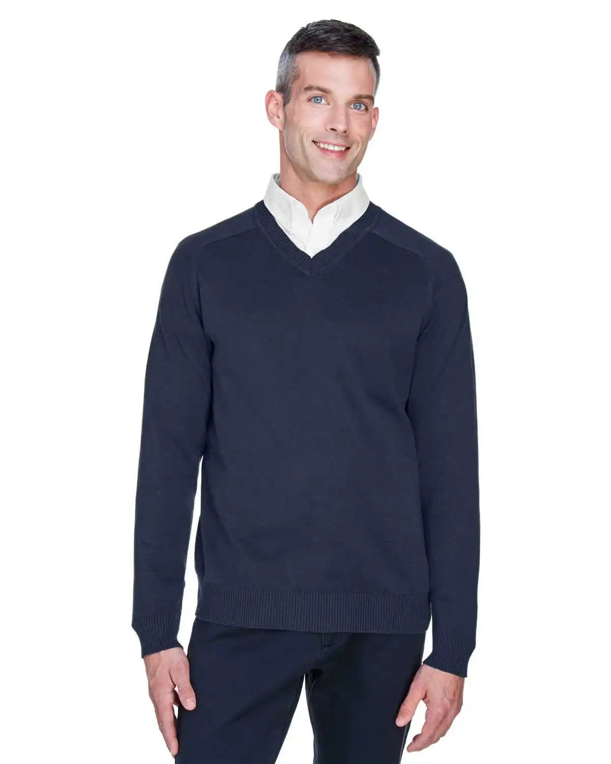 Devon & Jones D475 Men’s V-neck Sweater - Navy