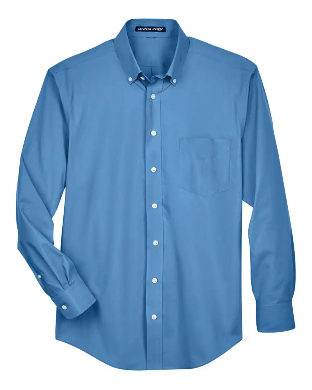 Devon & Jones D620t Men’s Crown Collection® Tall Broadcloth Woven Dress Shirt - French Blue - Xlt