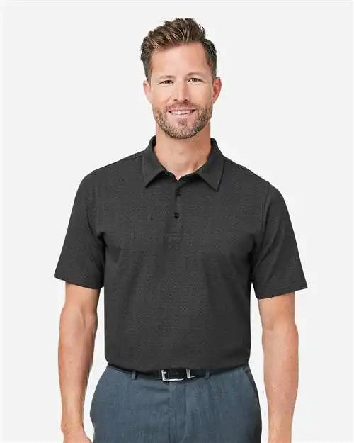 Devon & Jones Dg101 Men’s Crownlux Performance® Geo Polo - Black Graphite