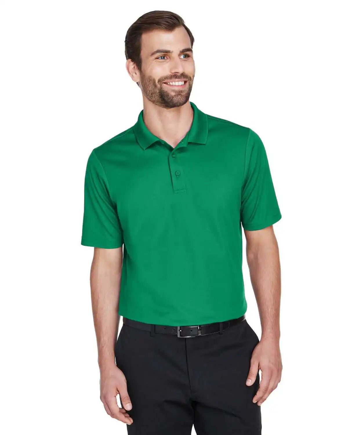 Devon & Jones Dg20 Crownlux Performance Men’s Plaited Polo - Kelly Green