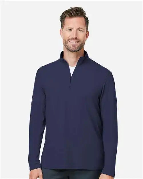 Devon & Jones Dg425 Men’s Raleigh Stretch Quarter-zip Pullover - Navy