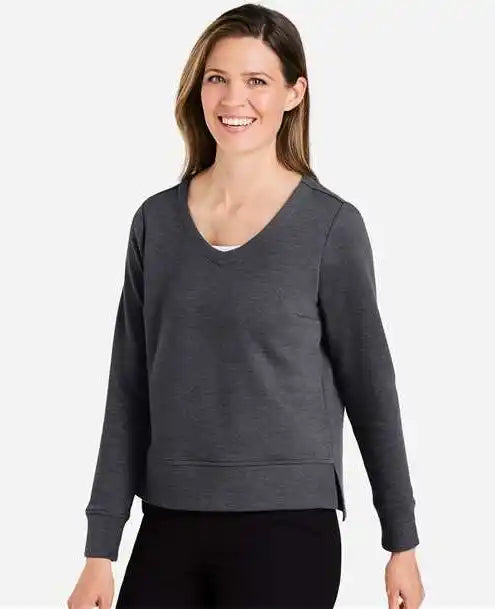 Devon & Jones Dg482w Women’s New Classics® Charleston Pullover - Black Melange