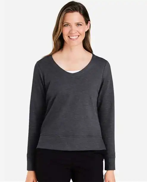 Devon & Jones Dg482w Women’s New Classics® Charleston Pullover - Black Melange