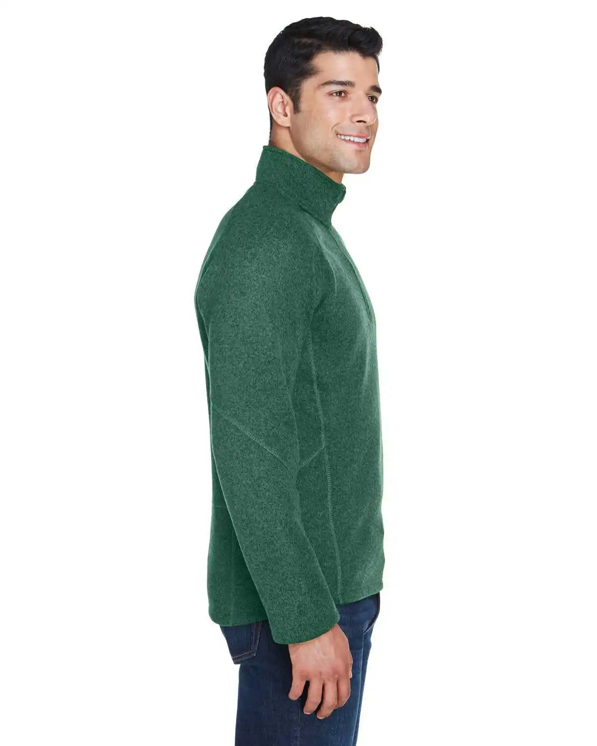 Devon & Jones Dg792 Adult Bristol Sweater Fleece Quarter-zip - Forest Heather