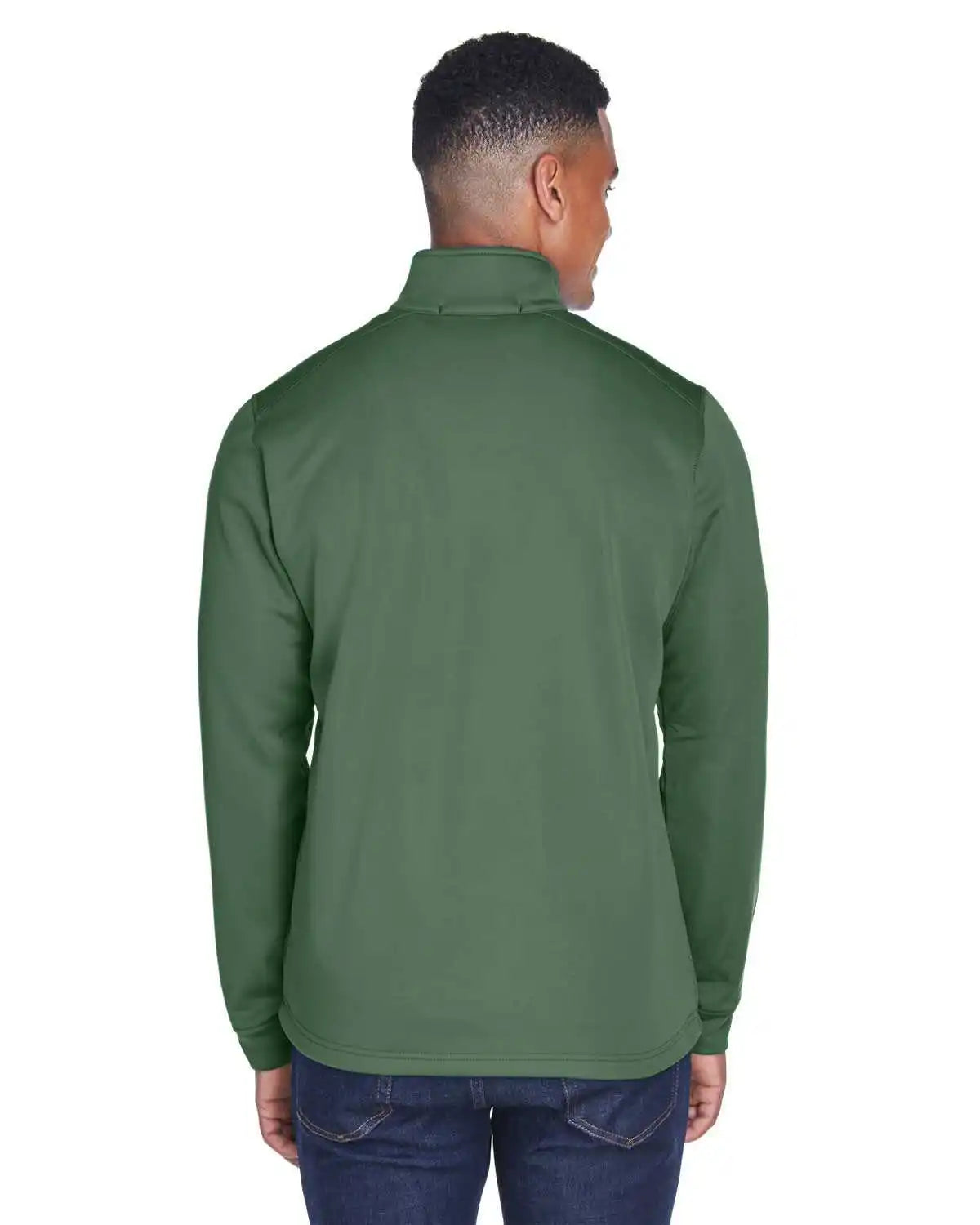 Devon & Jones Dg796 Men’s Newbury Colorblock Mlange Fleece Full-zip - Forest Forst Heather