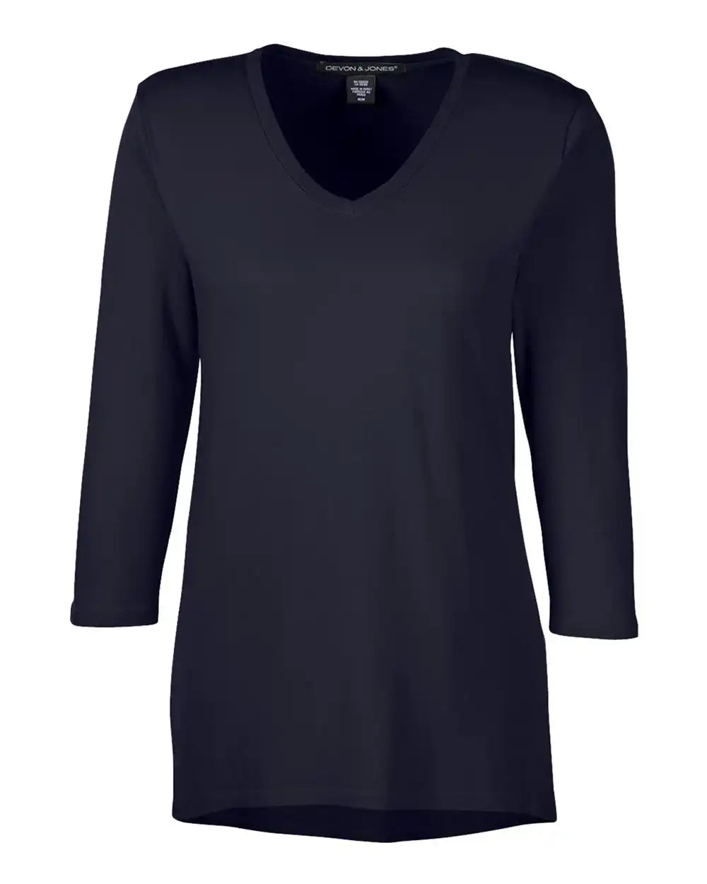Devon & Jones Dp184w Women’s Perfect Fit™ Bracelet-length V-neck Top - Black - Xs