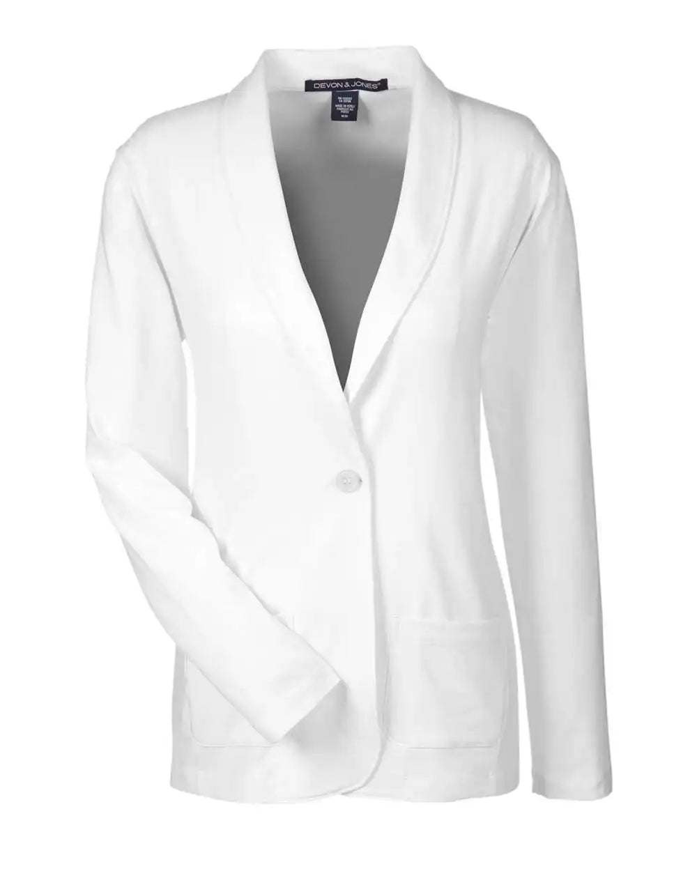 Devon & Jones Dp462w Women’s Perfect Fit™ Shawl Collar Cardigan - White - Xs