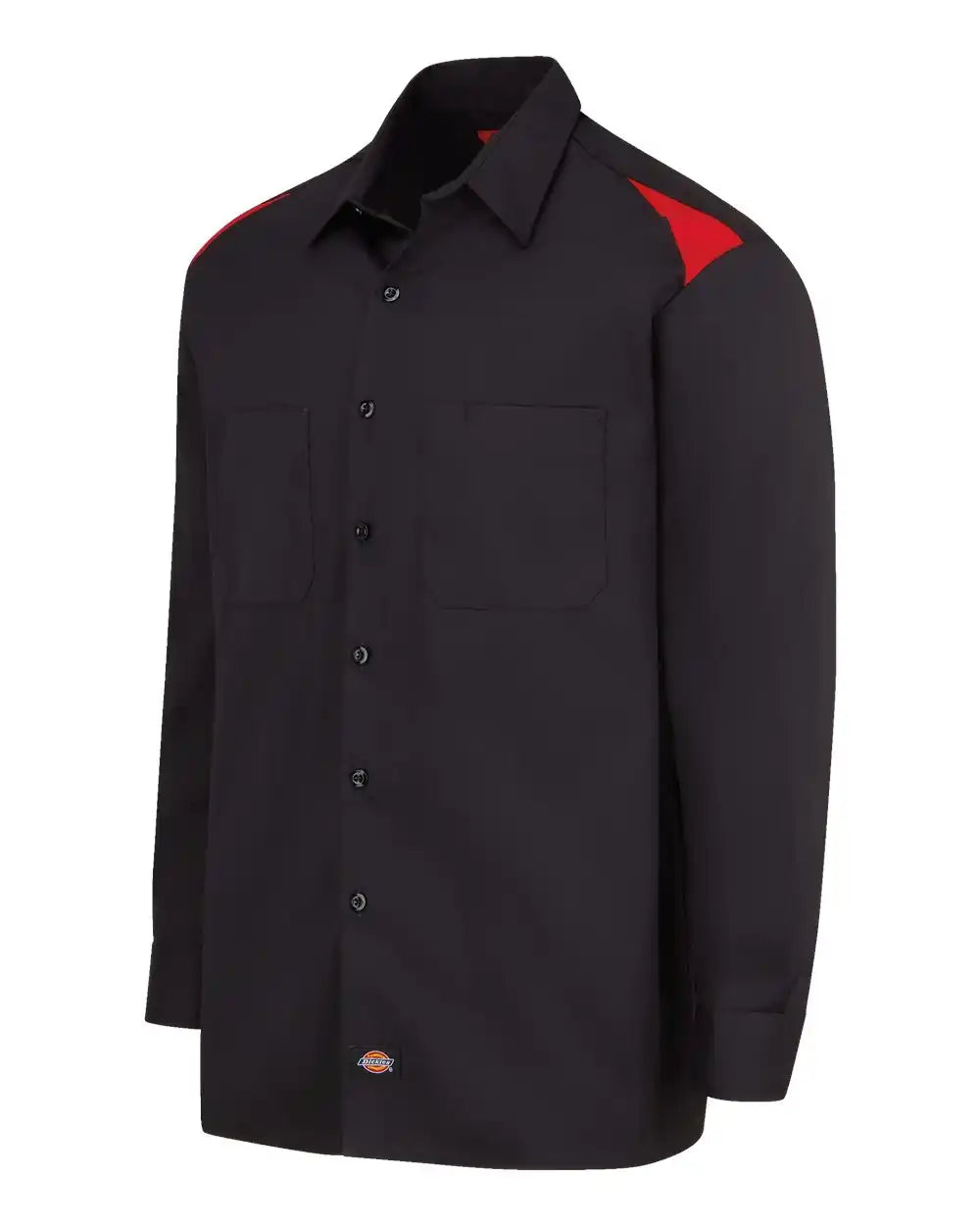 Dickies 6605 Long Sleeve Performance Team Shirt - Black English Red
