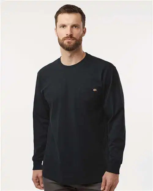Dickies Wl50t Traditional Heavyweight Long Sleeve T-shirt - Tall Sizes - Black