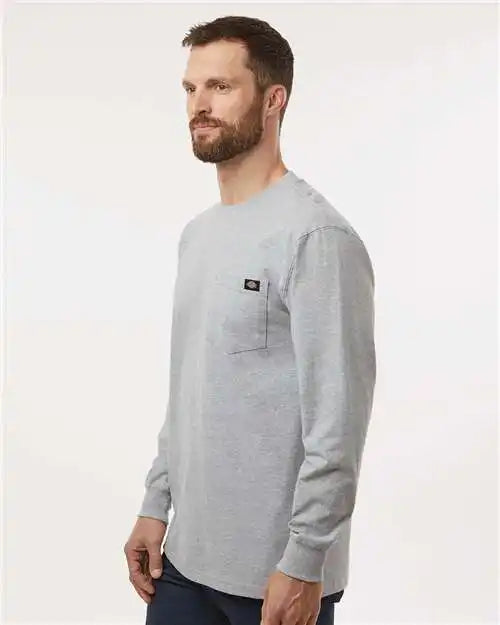 Dickies Wl50t Traditional Heavyweight Long Sleeve T-shirt - Tall Sizes - Heather Grey