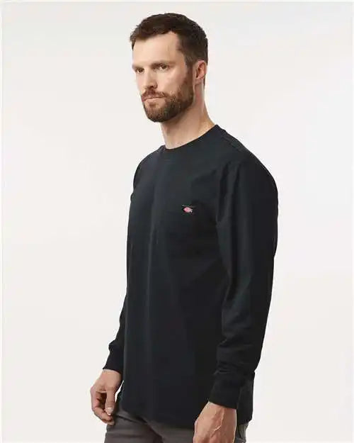 Dickies Wl50t Traditional Heavyweight Long Sleeve T-shirt - Tall Sizes - Black