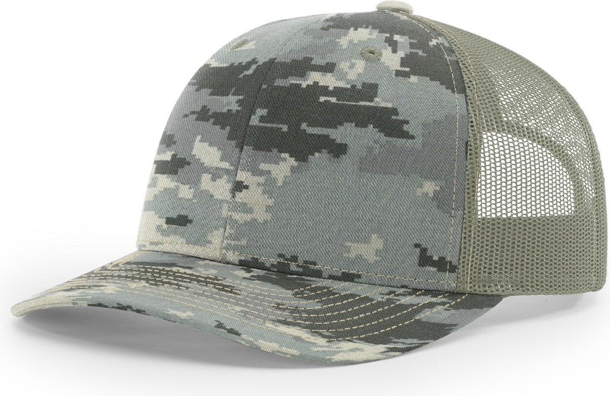 Digital Camo/Light Green Printed Trucker