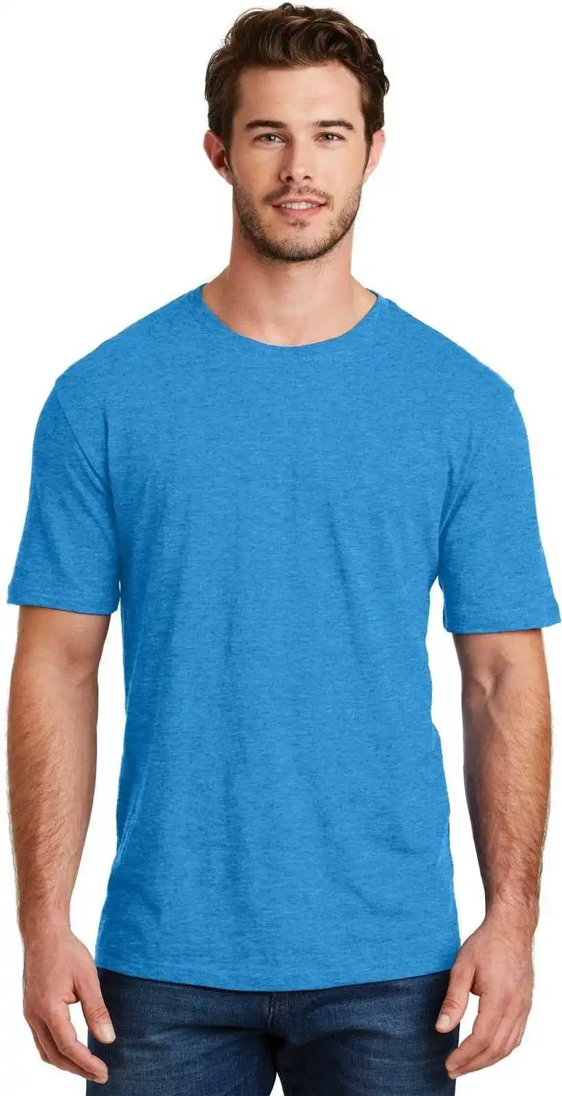 District Dm108 Perfect Blend Tee - Heathered Bright Turquoise