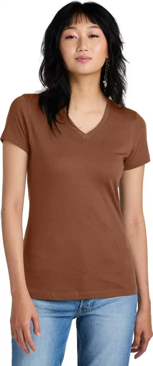 District Dm1170l Women’s Perfect Weight Vneck Tee - Bakedclay