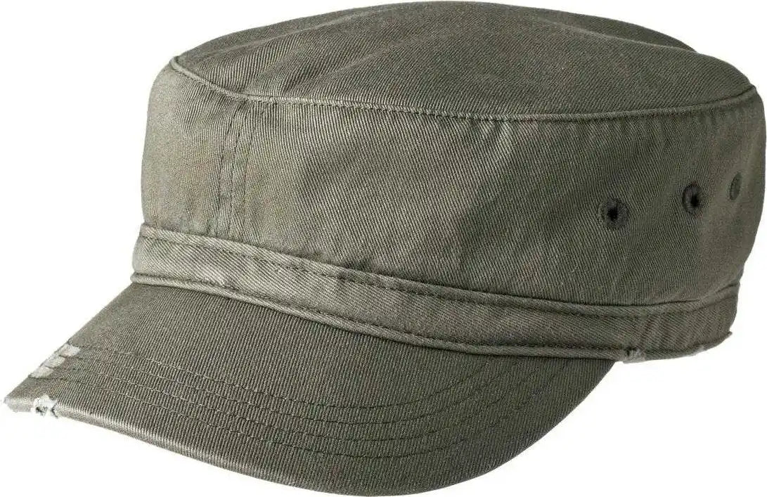 District Dt605 Distressed Military Hat - Olive - one Size Fits Most