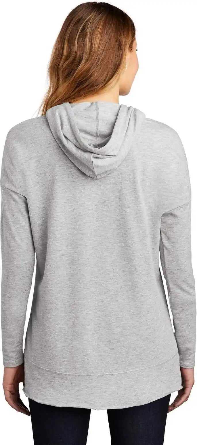 District Dt671 Women’s Featherweight French Terry Hoodie - Light Heather Gray