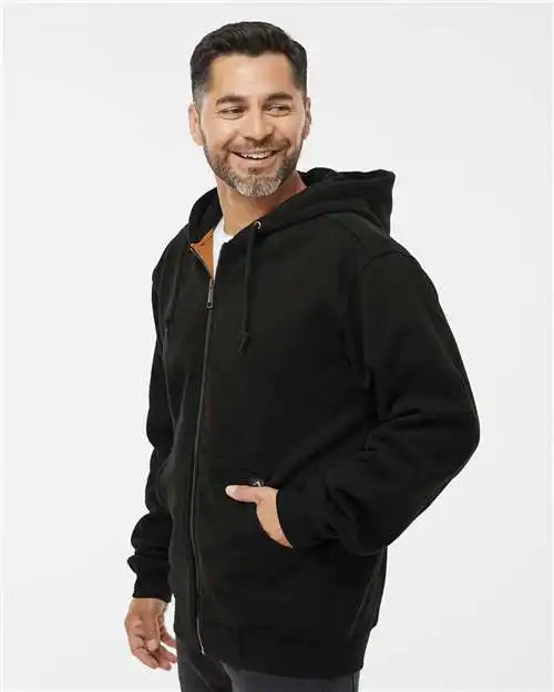 Dri Duck 7033 Crossfire Heavyweight Power Fleece Hooded Jacket with Thermal Lining - Black